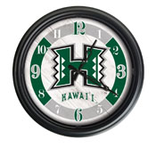 University of Hawaii Indoor/Outdoor LED Wall Clock by Holland Bar Stool Co., ODClk14BK-08Hawaii