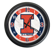 University of Illinois Indoor/Outdoor LED Wall Clock by Holland Bar Stool Co., ODClk14BK-08IlliniU