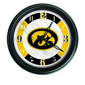 University of Iowa Indoor/Outdoor LED Wall Clock by Holland Bar Stool Co., ODClk14BK-08IowaUn