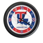 Louisiana Tech University Indoor/Outdoor LED Wall Clock by Holland Bar Stool Co., ODClk14BK-08LaTech