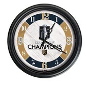 Vegas Golden Knights - 2023 Stanley Cup Indoor/Outdoor LED Wall Clock By HBS, ODClk14BK-08LVGdKnCup23