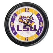 Louisiana State University Indoor/Outdoor LED Wall Clock by Holland Bar Stool Co., ODClk14BK-08LaStUn