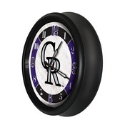 Colorado Rockies Indoor/Outdoor LED Wall Clock, ODClk14BK-08MLBCol