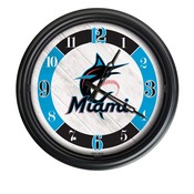 Miami Marlins Indoor/Outdoor LED Wall Clock, ODClk14BK-08MLBMia