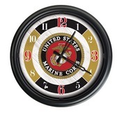 United States Marine Corps Indoor/Outdoor LED Wall Clock by Holland Bar Stool Co., ODClk14BK-08Marine