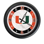 University of Miami (FL) Indoor/Outdoor LED Wall Clock by Holland Bar Stool, ODClk14BK-08Mia-FL