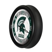 Michigan State University Indoor/Outdoor LED Wall Clock by Holland Bar Stool Co., ODClk14BK-08MichSt