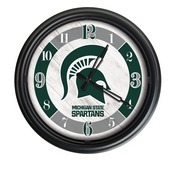 Michigan State University Indoor/Outdoor LED Wall Clock by Holland Bar Stool Co., ODClk14BK-08MichSt