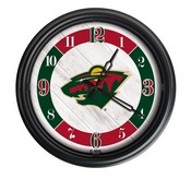 Minnesota Wild Indoor/Outdoor LED Wall Clock by Holland Bar Stool Co., ODClk14BK-08MinWld