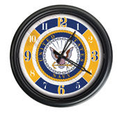 United States Navy Indoor/Outdoor LED Wall Clock by Holland Bar Stool Co., ODClk14BK-08Navy