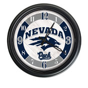University of Nevada Indoor/Outdoor LED Wall Clock by Holland Bar Stool Co., ODClk14BK-08NevaUn