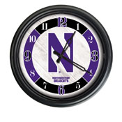 Northwestern University Indoor/Outdoor LED Wall Clock by Holland Bar Stool Co., ODClk14BK-08Nthwst