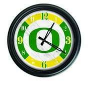 University of Oregon Indoor/Outdoor LED Wall Clock by Holland Bar Stool, ODClk14BK-08OregUn