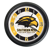 University of Southern Mississippi Indoor/Outdoor LED Wall Clock by Holland Bar Stool Co., ODClk14BK-08SouMis