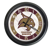 Texas State University Indoor/Outdoor LED Wall Clock by Holland Bar Stool Co., ODClk14BK-08TexsSt