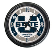 Utah State University Indoor/Outdoor LED Wall Clock by Holland Bar Stool Co., ODClk14BK-08UtahSt