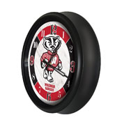 University of Wisconsin Indoor/Outdoor LED Wall Clock by Holland Bar Stool Co., AGS-ODClk14BK-08WI-Bdg