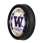 University of Washington Indoor/Outdoor LED Wall Clock by Holland Bar Stool Co., ODClk14BK-08WashUn