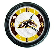 Western Michigan University Indoor/Outdoor LED Wall Clock by Holland Bar Stool Co., ODClk14BK-08WestMI