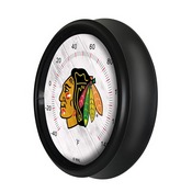 Chicago Blackhawks Indoor/Outdoor LED Thermometer by Holland Bar Stool Company, ODThrm14BK-08ChiHwk