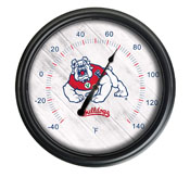 Fresno State University Indoor/Outdoor LED Thermometer by Holland Bar Stool Company, ODThrm14BK-08FresSt
