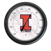 University of Illinois Indoor/Outdoor LED Thermometer by Holland Bar Stool Company, ODThrm14BK-08IlliniU