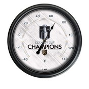 Vegas Golden Knights - 2023 Stanley Cup Indoor/Outdoor LED Thermometer By HBS, ODThrm14BK-08LVGdKnCup23