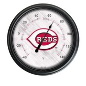 Cincinnati Reds Indoor/Outdoor LED Thermometer Cover by Holland Bar Stool Company, ODThrm14BK-08MLBCin