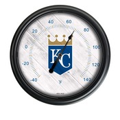 Kansas City Royals Indoor/Outdoor LED Thermometer Cover by Holland Bar Stool Company, ODThrm14BK-08MLBKan
