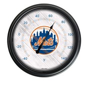 New York Mets Indoor/Outdoor LED Thermometer Cover by Holland Bar Stool Company, ODThrm14BK-08MLBNYM