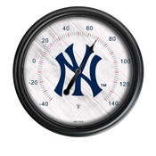 New York Yankees Indoor/Outdoor LED Thermometer Cover by Holland Bar Stool Company, ODThrm14BK-08MLBNYY