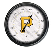 Pittsburgh Pirates Indoor/Outdoor LED Thermometer Cover by Holland Bar Stool Company, ODThrm14BK-08MLBPit