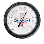 Texas Rangers - 2023 World Series Champions Indoor/Outdoor LED Thermometer by HBS, ODThrm14BK-08MLBTexWS23