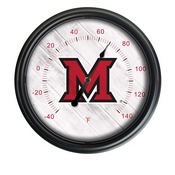 Miami University (OH) Indoor/Outdoor LED Thermometer by Holland Bar Stool Company, ODThrm14BK-08Mia-OH