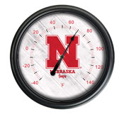 University of Nebraska Indoor/Outdoor LED Thermometer by Holland Bar Stool Company, ODThrm14BK-08NebrUn
