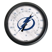 Tampa Bay Lightning Indoor/Outdoor LED Thermometer by Holland Bar Stool Company, ODThrm14BK-08TBLght