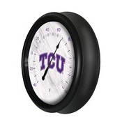 Texas Christian University Indoor/Outdoor LED Thermometer by Holland Bar Stool Company, ODThrm14BK-08TexChr