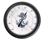 US Naval Academy Indoor/Outdoor LED Thermometer by Holland Bar Stool Company, ODThrm14BK-08USNavA