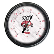University of Wisconsin Indoor/Outdoor LED Thermometer by Holland Bar Stool Company, AGS-ODThrm14BK-08WI-Bdg