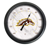 Western Michigan University Indoor/Outdoor LED Thermometer by Holland Bar Stool Company, ODThrm14BK-08WestMI
