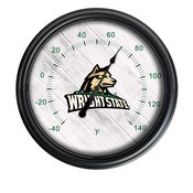 Wright State University Indoor/Outdoor LED Thermometer by Holland Bar Stool Company, ODThrm14BK-08WrtStU