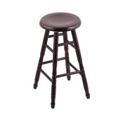 Maple Saddle Dish Swivel Stool with Turned Legs, Dark Cherry Finish
