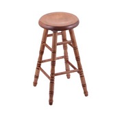Maple Saddle Dish Swivel Stool with Turned Legs, Medium Finish