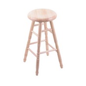 Maple Saddle Dish Swivel Stool with Turned Legs, Natural Finish