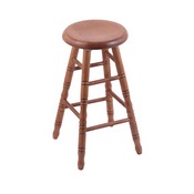 Oak Saddle Dish Swivel Stool with Turned Legs, Medium Finish