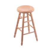 Oak Saddle Dish Swivel Stool with Turned Legs, Natural Finish