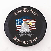 Live to Ride Tire Cover Black Vinyl by Holland Bar Stool Co., AGS-TCCLvToRdBK