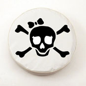 Pirate Girl (Black on White) Tire Cover White Vinyl by Holland Bar Stool Co., AGS-TCCPirGrlBWT