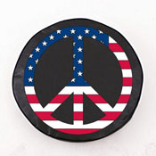 Pink Peace Sign Tire Cover Black Vinyl by Holland Bar Stool Co., AGS-TCCPkPeacBkBK