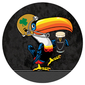 L217 Notre Dame - Guinness (Helmet) Pub Table with Black Wrinkle Finish by Holland Bar Stool Co., AGS-L217B3630ND-Guin-Hlm